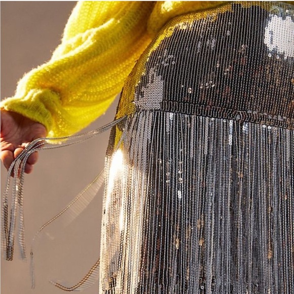 Anthropologie Maeve Tatiana Sequin Fringe Midi Maxi Skirt - Picture 10 of 11